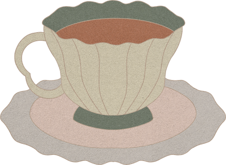 Flat Textured Dark & Light Academia Items Tea Cup