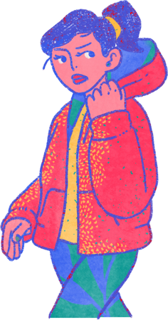Vibrant Quirky Handdrawn Woman